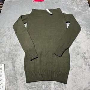 Noul Sweater Dress Women's Size One Size Olive Green Ribbed Knit Long‎ Sleeve